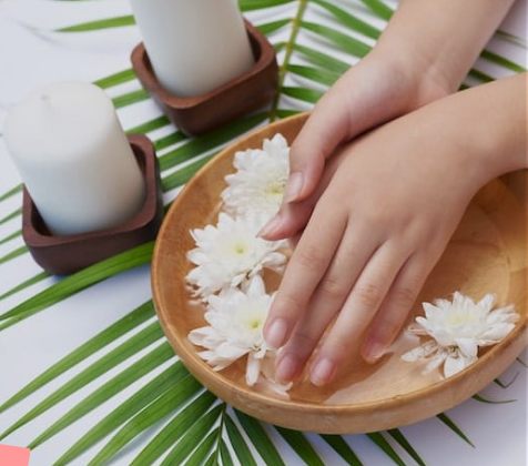Hand spa with flowers